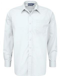 WHITE LONG SLEEVE SCHOOL SHIRTS - TWIN PACK (7021WHITE)