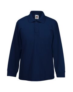 CHILDRENS LONG-SLEEVE POLO SHIRT BY 'FRUIT OF THE LOOM' (7096)