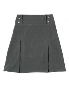 GREY 2-MOCK BELT GIRLS SCHOOL SKIRT (7332GREY)
