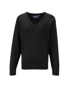 BLACK 50/50 V-NECK LONG-SLEEVE PULLOVER (7425BLACK)