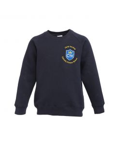 CTK NAVY ROUND NECK SWEATSHIRT WITH SCHOOL LOGO (8790)