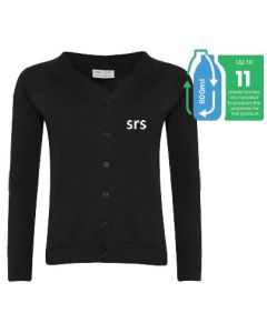 Samuel Rhodes Black Cardigan with School Logo